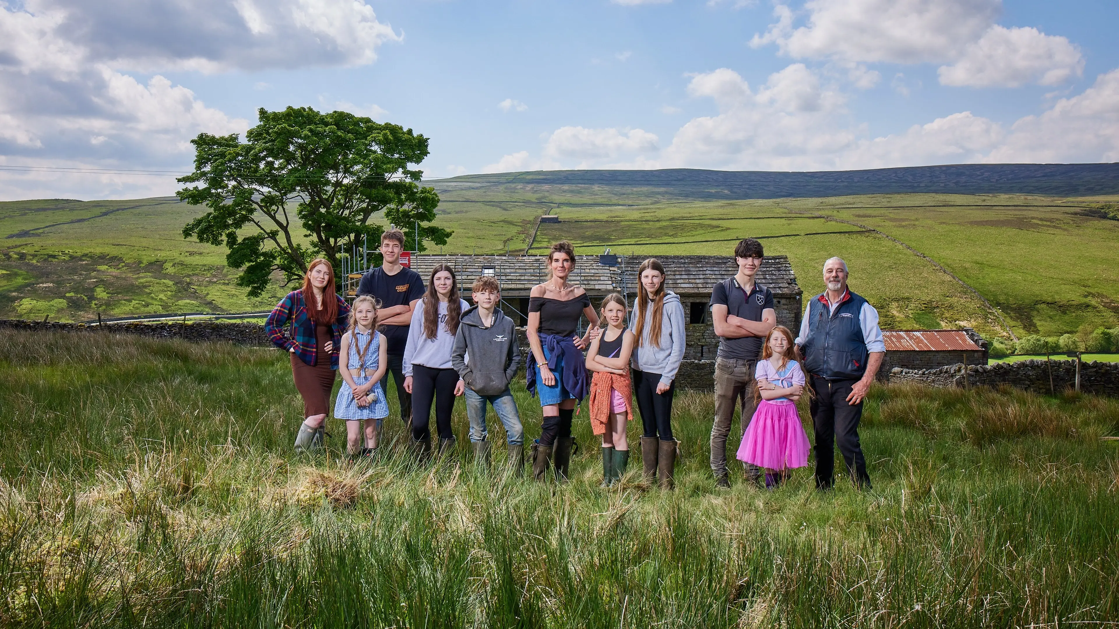 Our Farm Next Door: Amanda, Clive and Kids backdrop