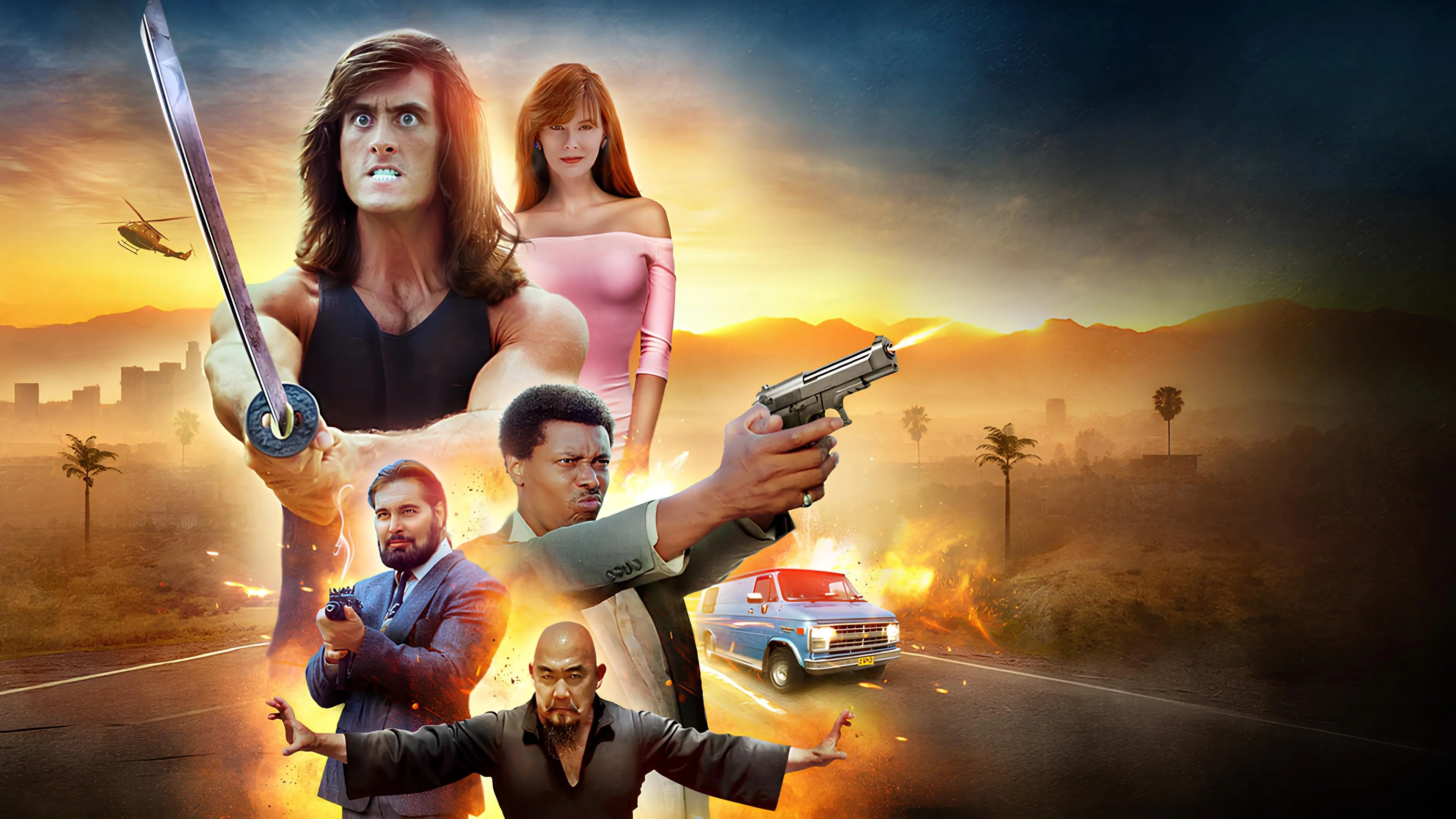Samurai Cop backdrop