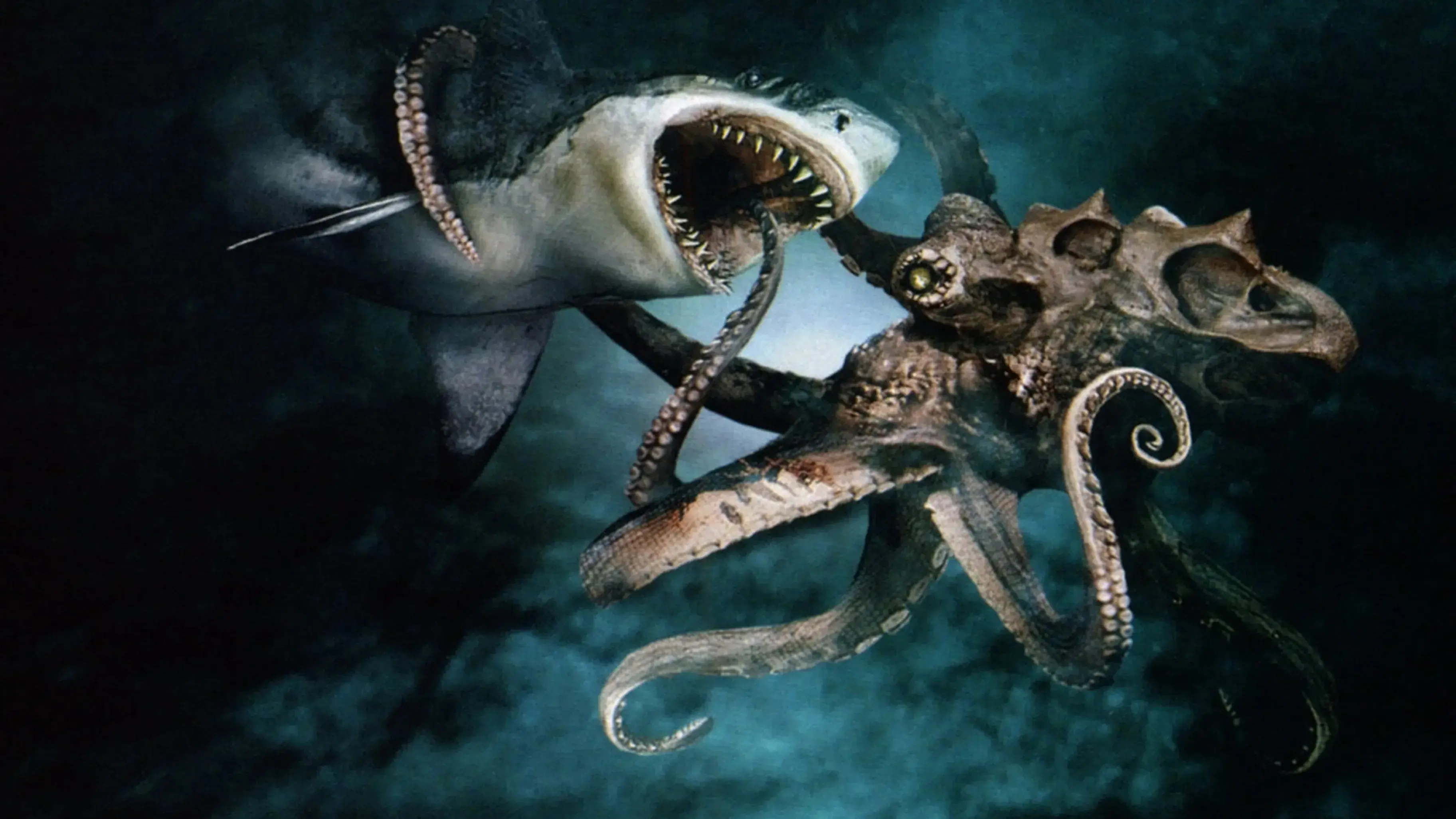 Mega Shark vs. Giant Octopus backdrop
