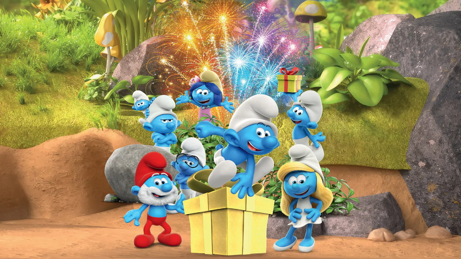 The Smurfs Party backdrop