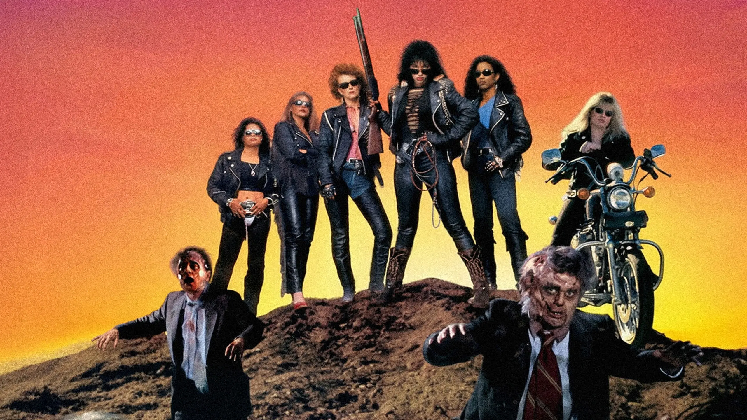 Chopper Chicks in Zombietown backdrop