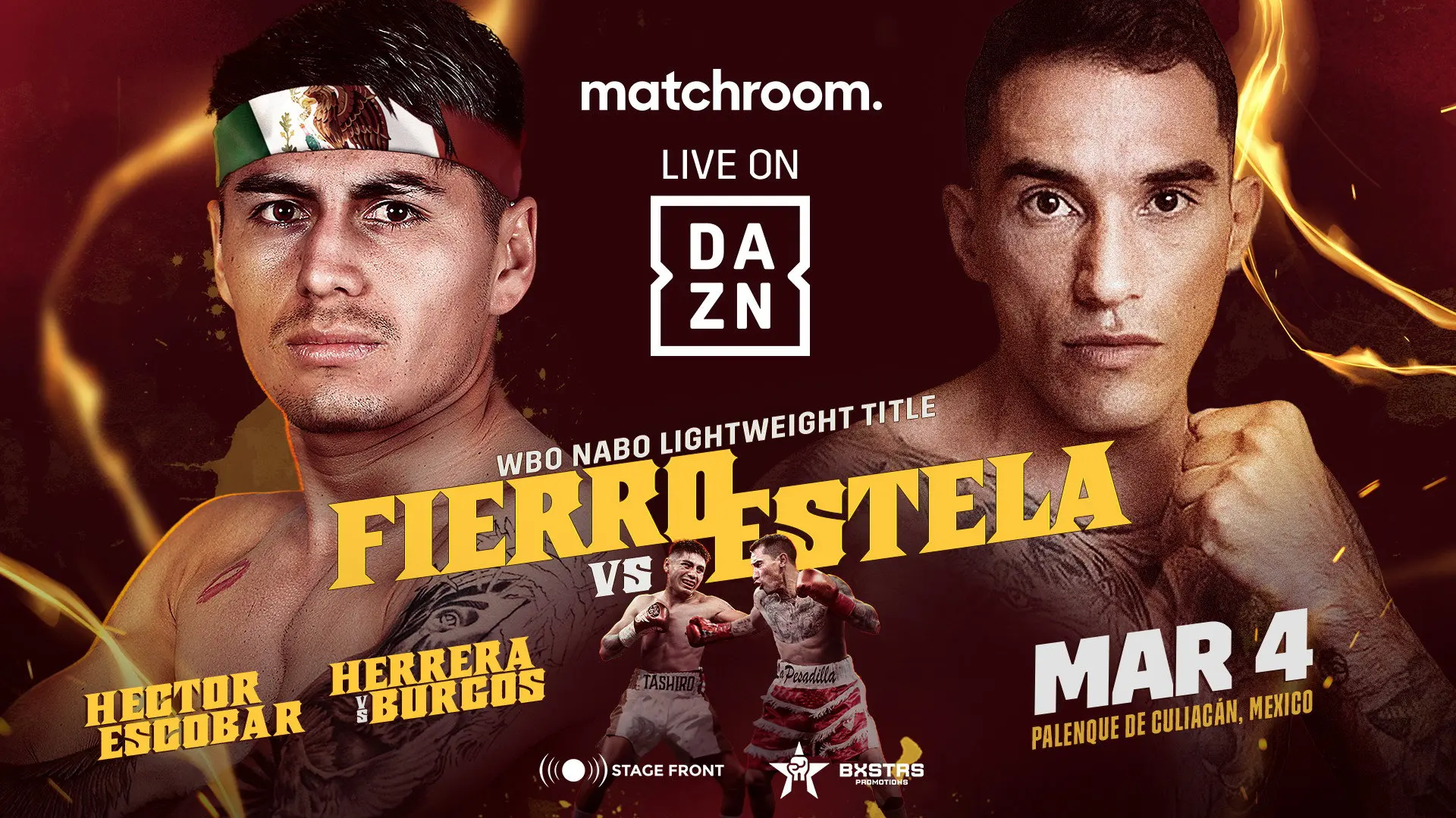 Angel Fierro vs. Eduardo Estela backdrop