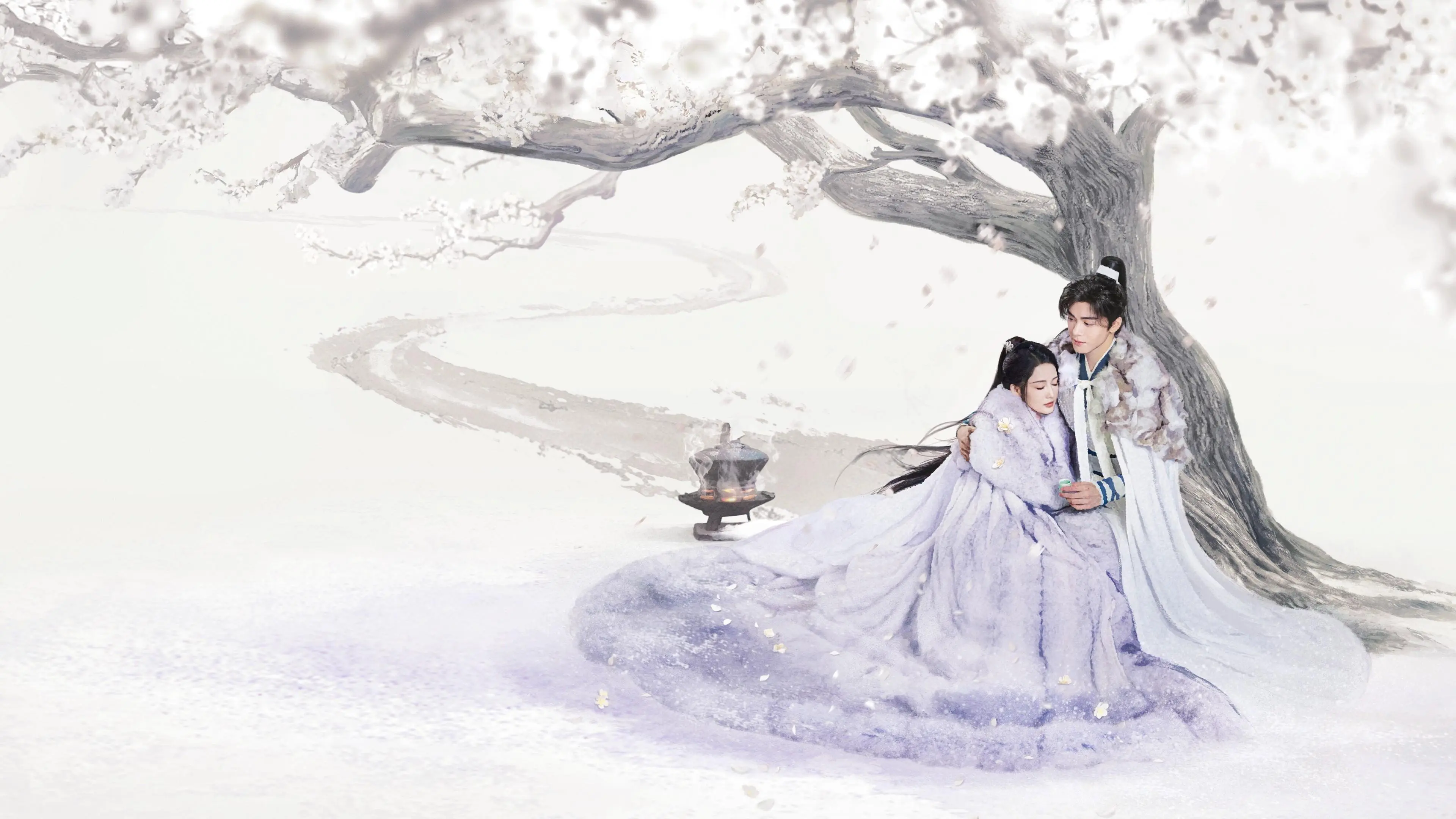 Snowy Night Timeless Love backdrop