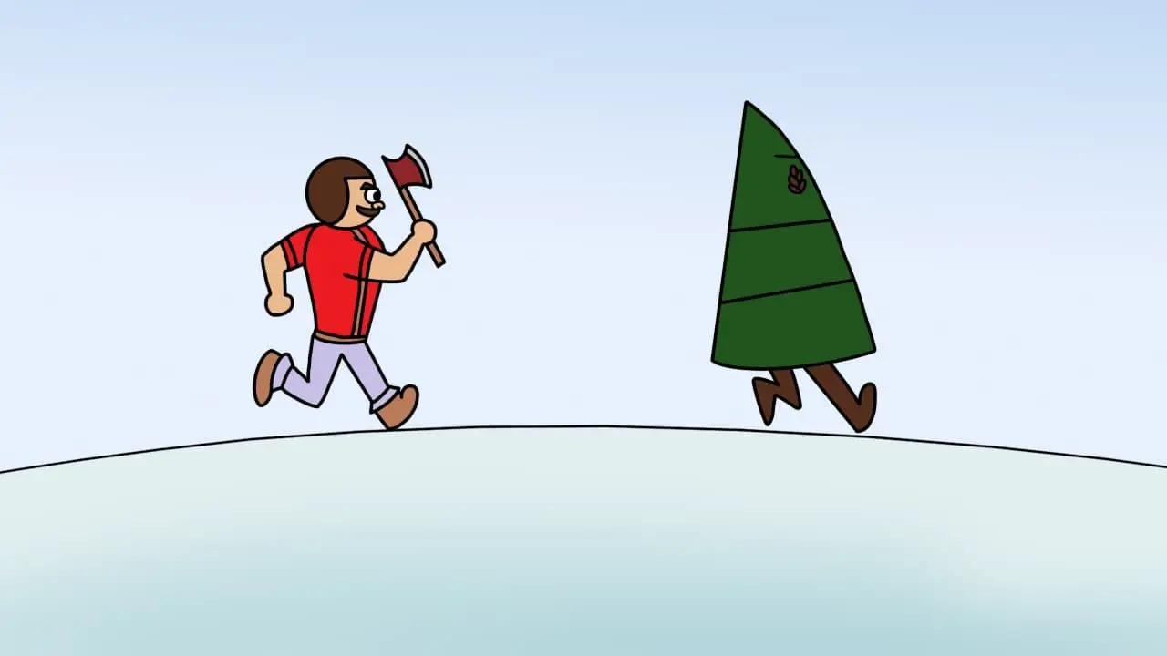 Stop That Pine Tree! backdrop