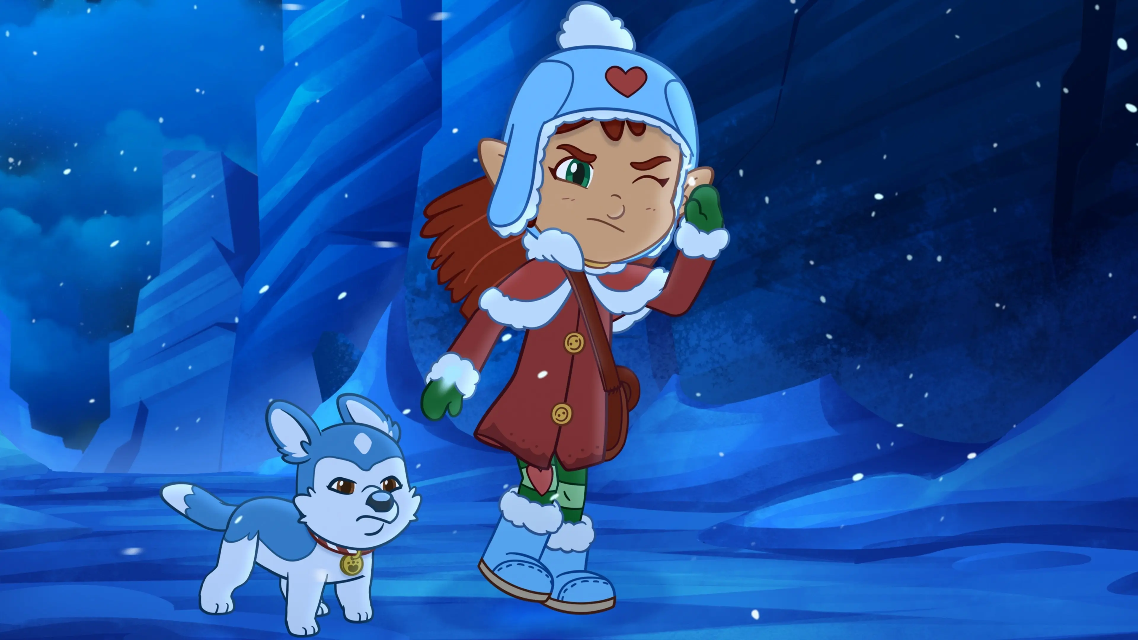 Glisten and the Merry Mission backdrop