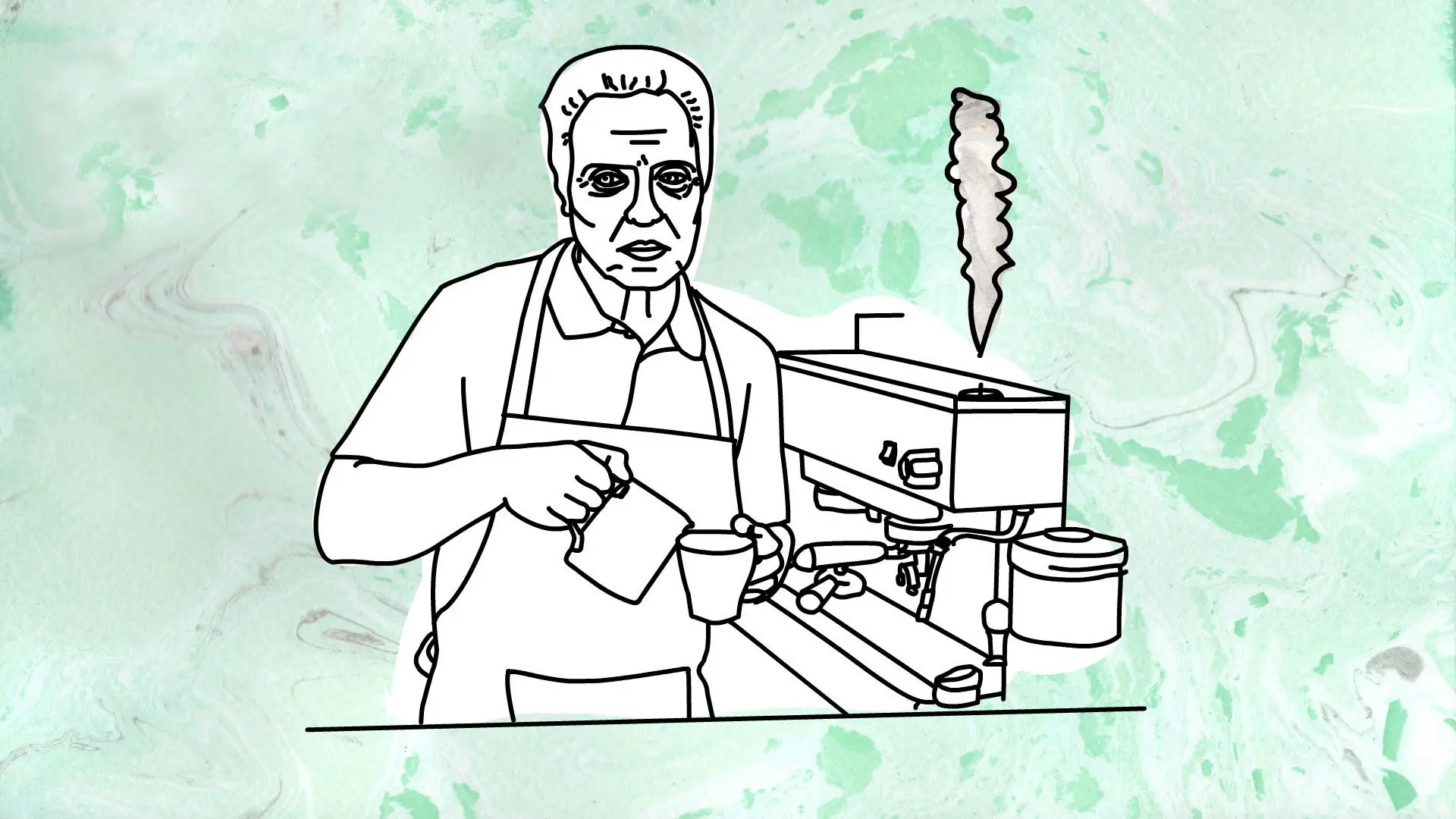 Christopher Walken's Coffee Shop backdrop
