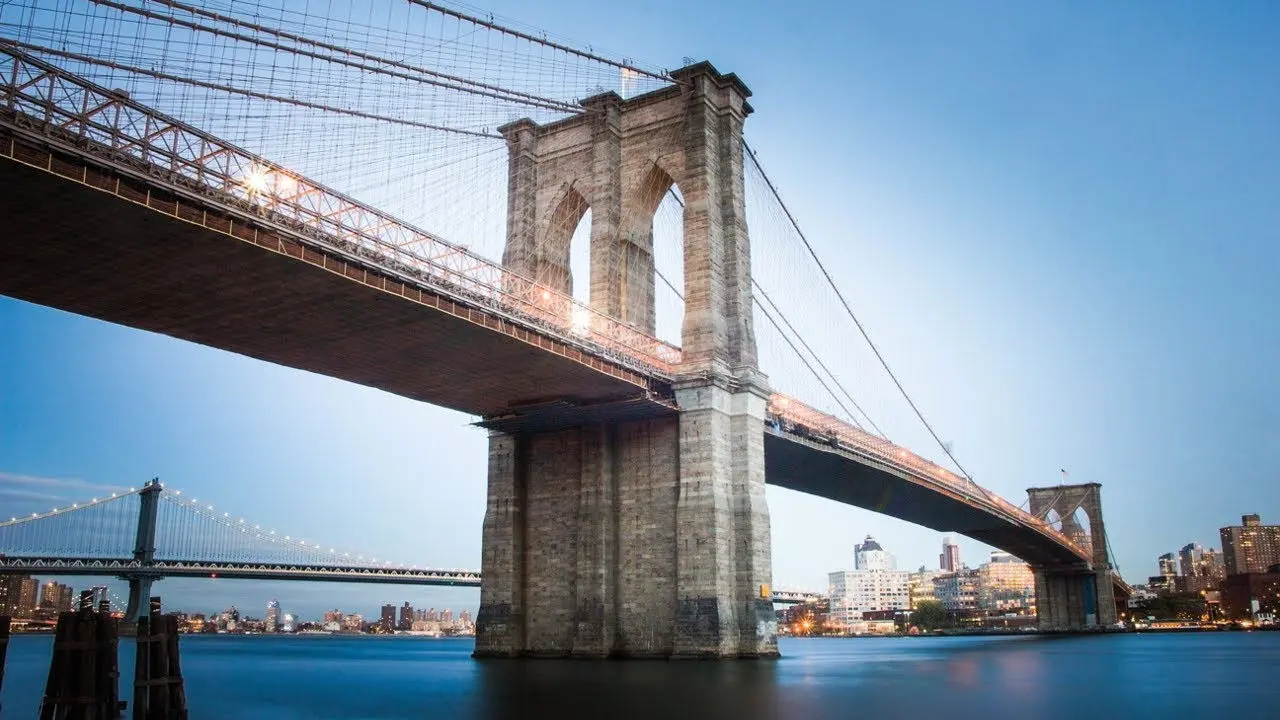 Brooklyn Bridge: An Engineering Masterpiece backdrop